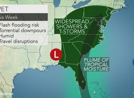 Rain, storms to invade northeastern US on nearly daily basis this week