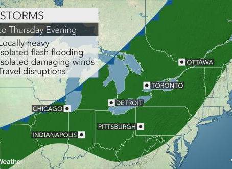 Drenching, gusty storms to slice through northeastern, Midwestern US heat