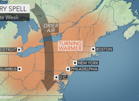 Extended stretch of dry, pleasant weather to finally grace mid-Atlantic, Northeast