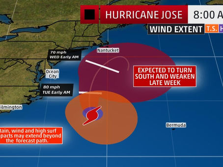 Hurricane Jose to Bring Coastal Flooding, Heavy Rain, Wind to the Eastern Seaboard; Tropical Storm W