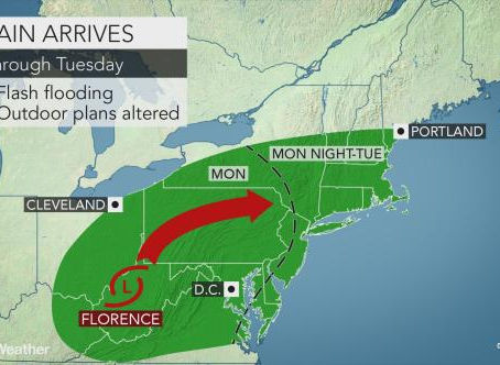 Florence to renew flood concerns in northeastern US early this week