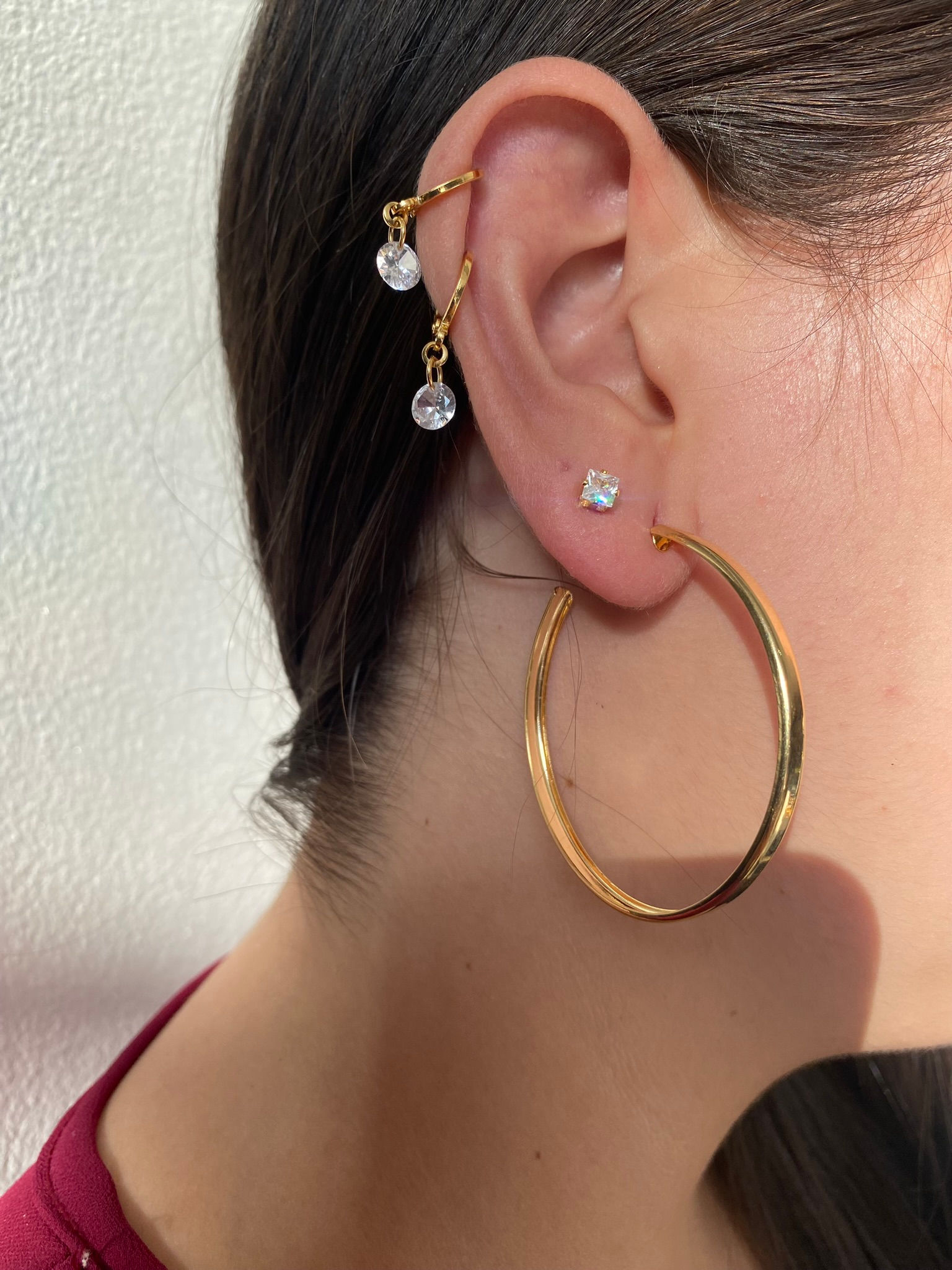 Brinco Argola Lisa Banhado no Ouro 18k