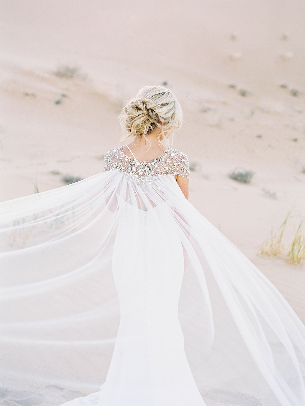 Thumbnail: DAMARIS | Crystal Silk Bridal Cape