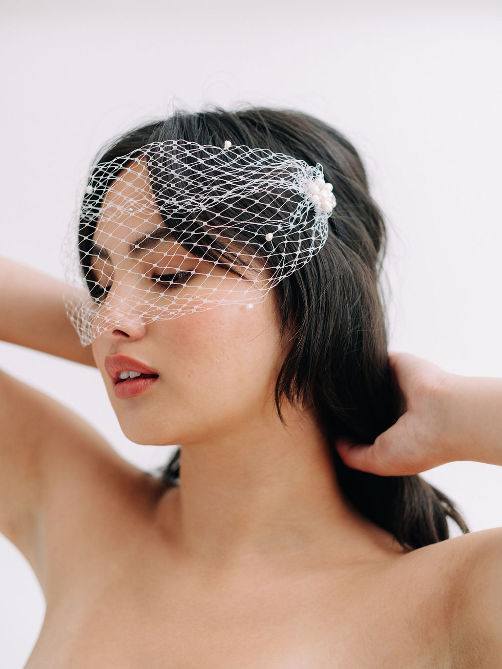 Thumbnail: NEVE | Pearl Birdcage Veil