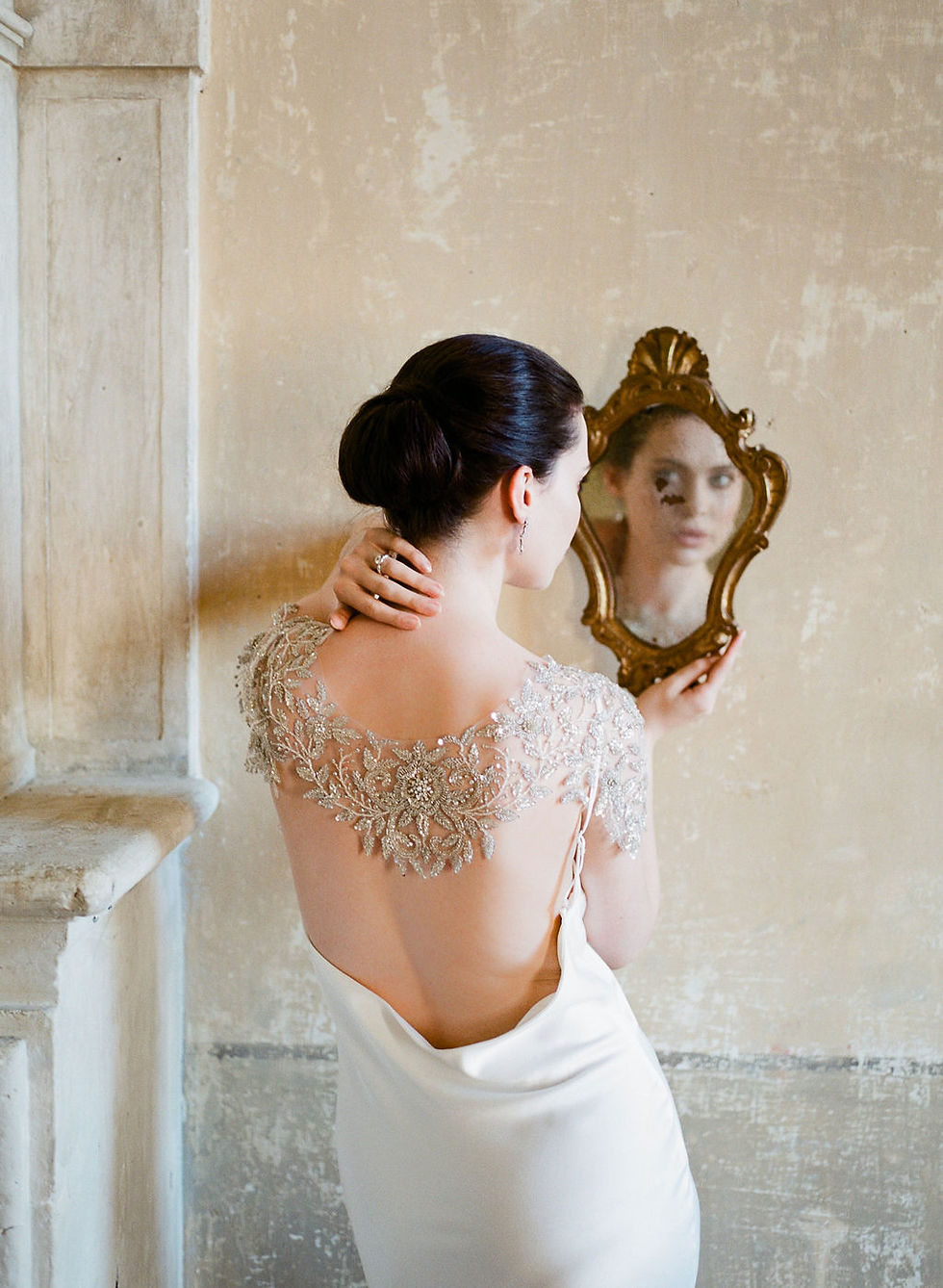 Thumbnail: RENOIR | Crystal Rose Bridal Cape