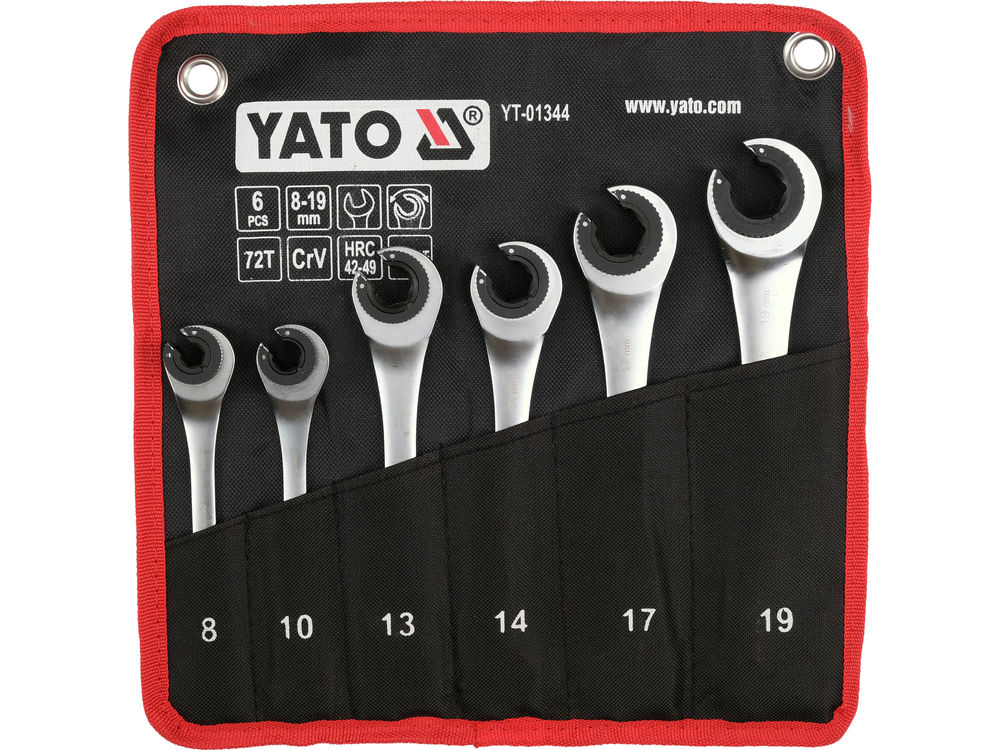 YATO FLARE NUT RATCHET WRENCH SET 6PCS