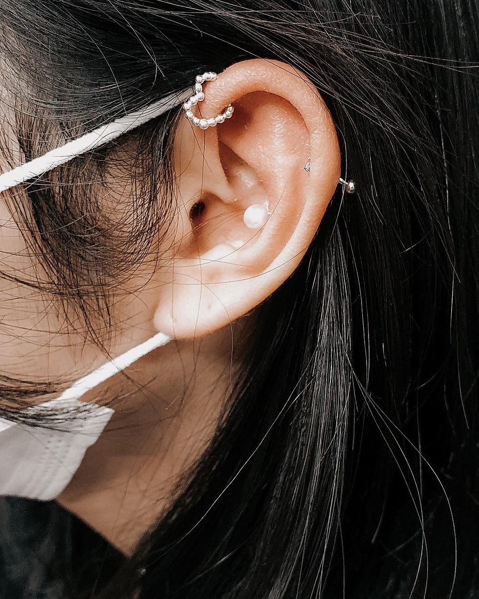 Silver Heart of Pearls