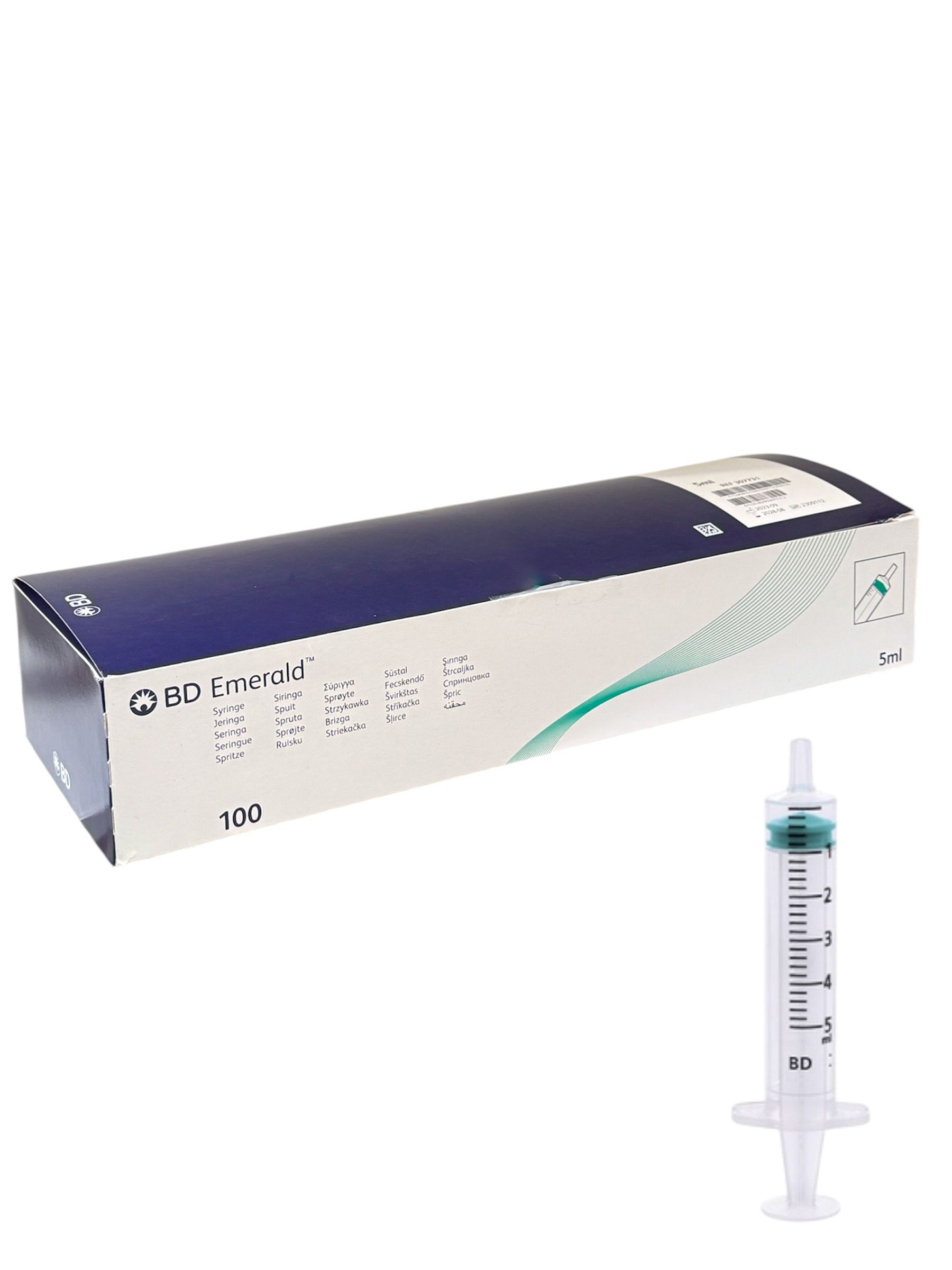 BD EMERALD™ 5 ml 3-Part Luer Slip Syringes