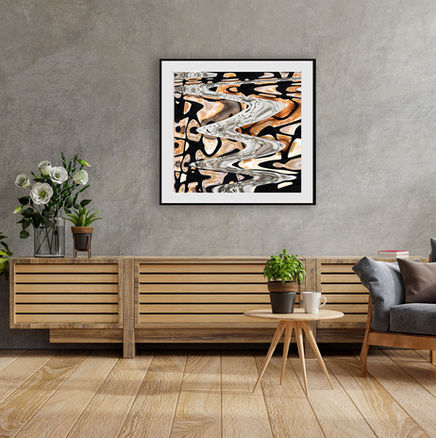 Abstract artwork with fluid, wave-like forms suggesting movement, connection, and the far-reaching impact of our actions—a ripple effect.