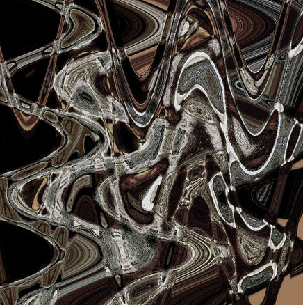 Abstract art work by Katherine Boland with fluid, wave-like forms.