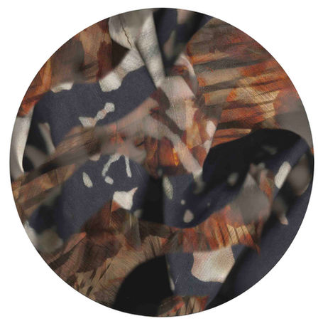 Scannogram from A Material World III by Katherine Boland, layering recycled fabric scraps to highlight waste, memory, and fast fashion impact.