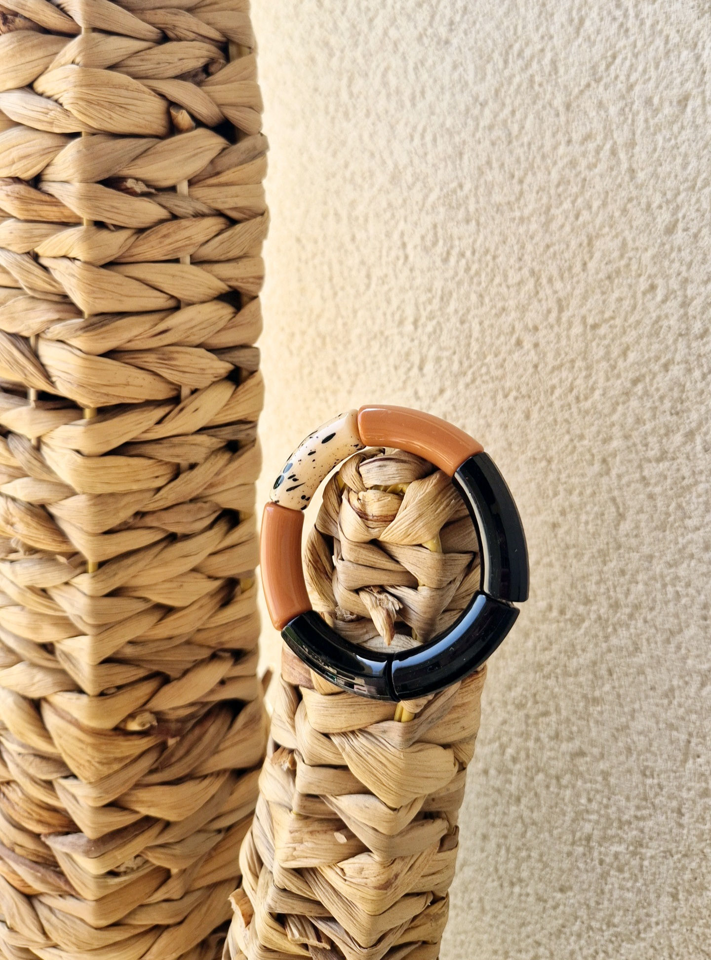 Bracelet Macaroni camel noire beige