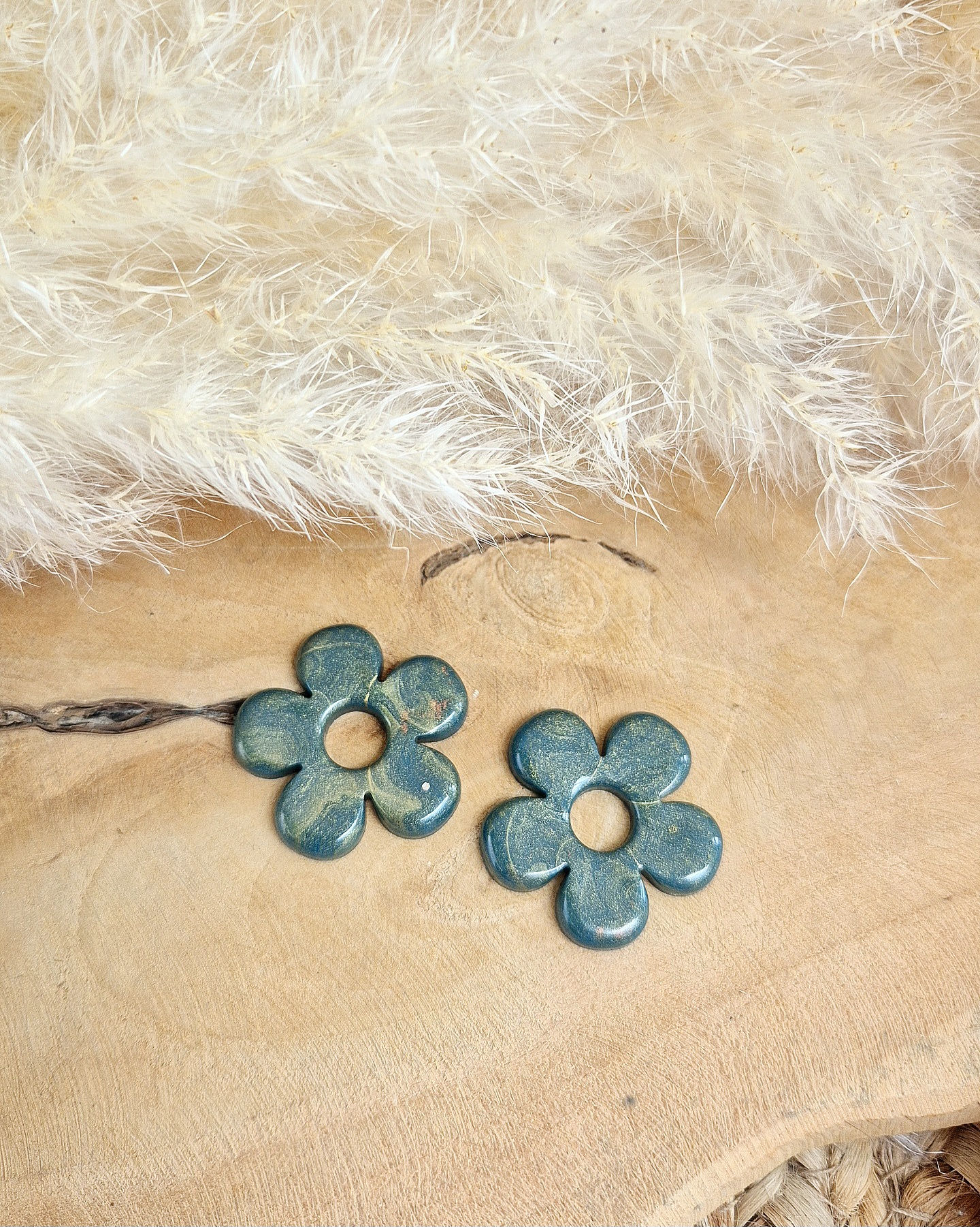 Duo de Pampilles vertes doré