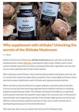 blog article screenshot on supplements