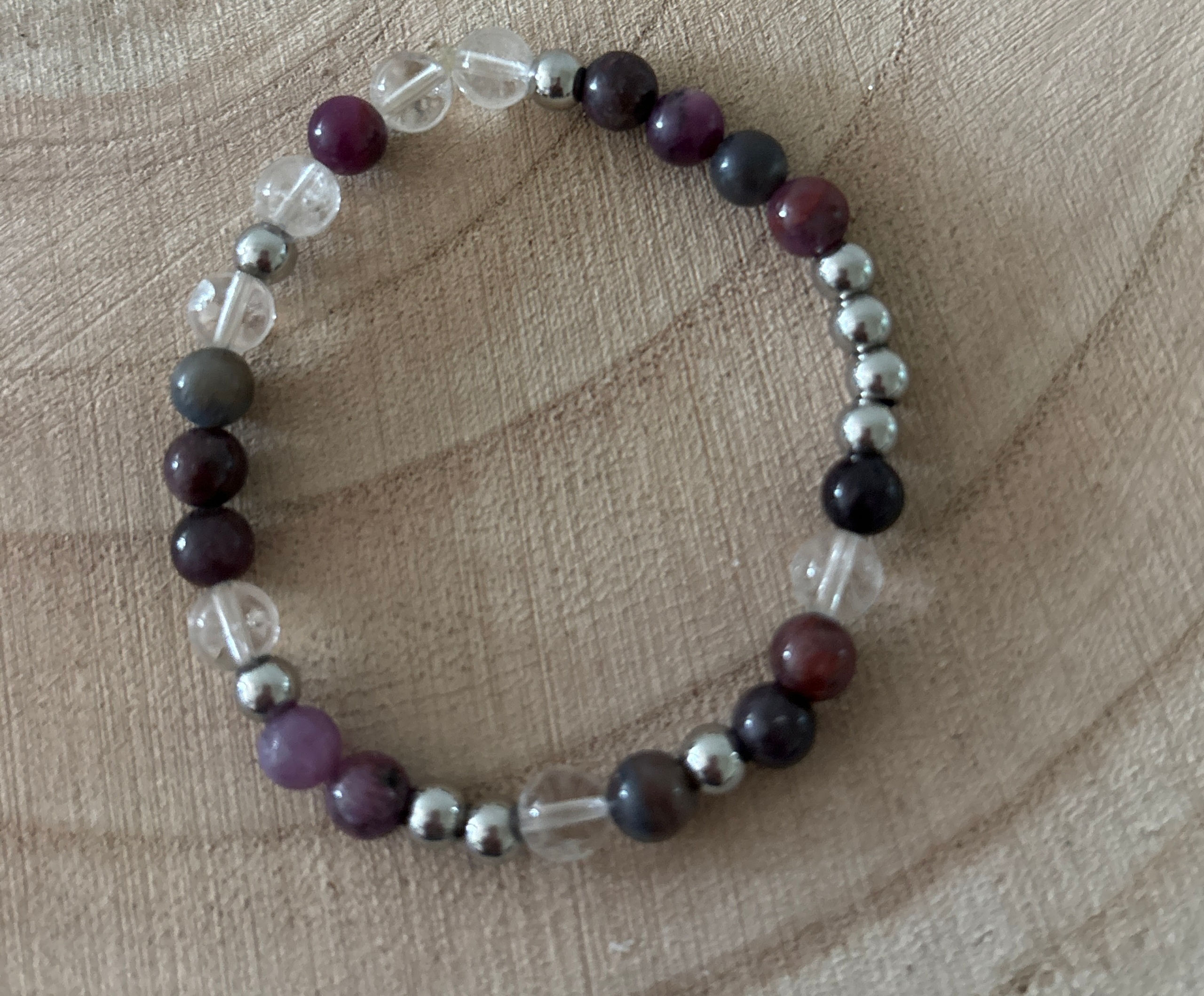 Bracelet saphir multicolore et Cristal de Roche