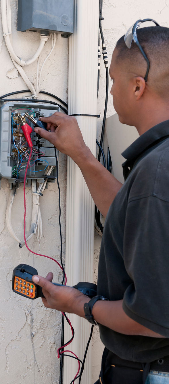 Technician Fixing Panel