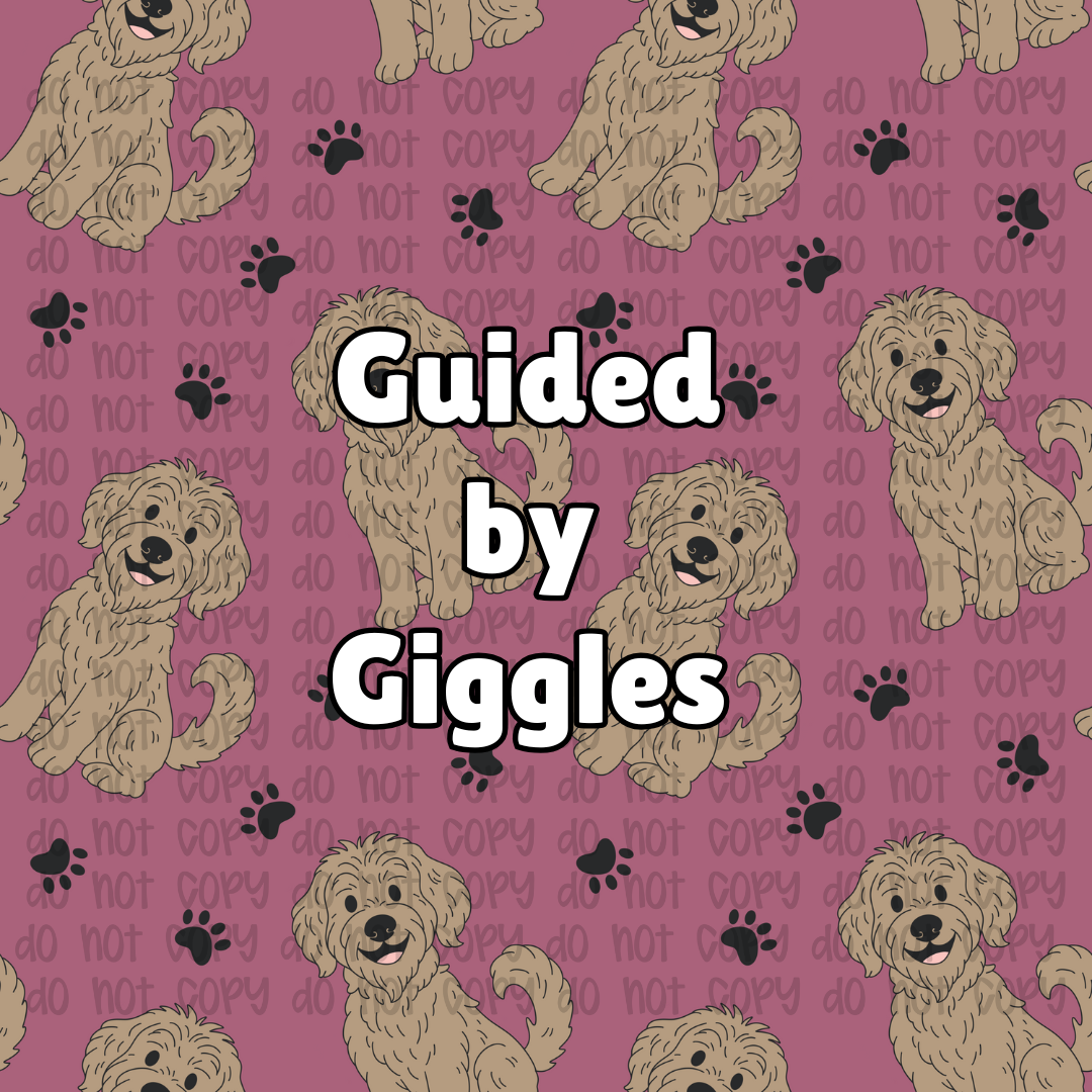 Dog Golden Doodle Dark Pink Background Seamless Pattern
