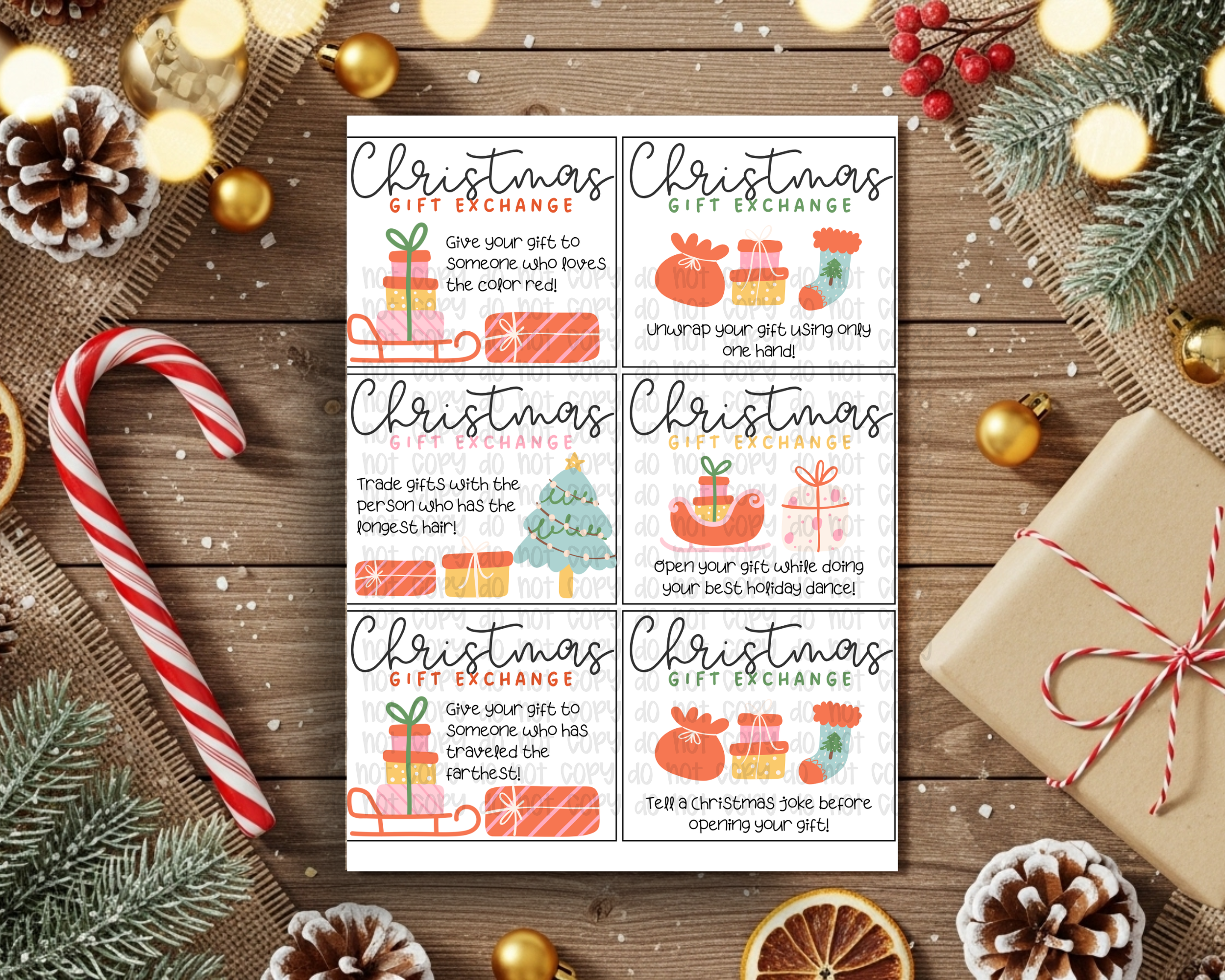 Fun Christmas Gift Exchange Cards