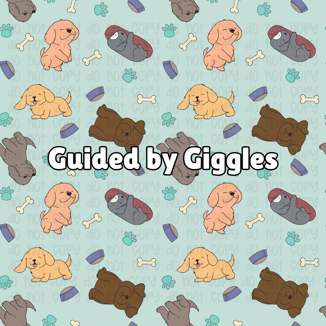 Dogs on Blue Background