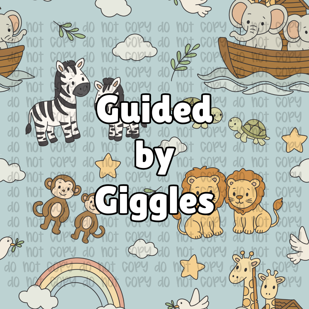 Nursery Noah's Ark Blue Background Seamless Pattern