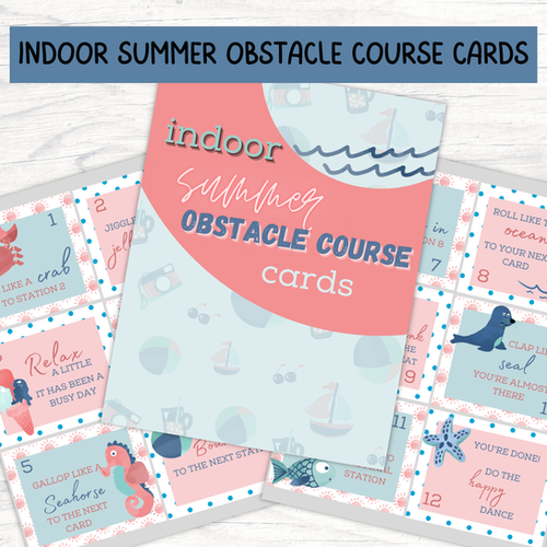 Indoor Summer Obstacle Course Cards | Guided By Giggles