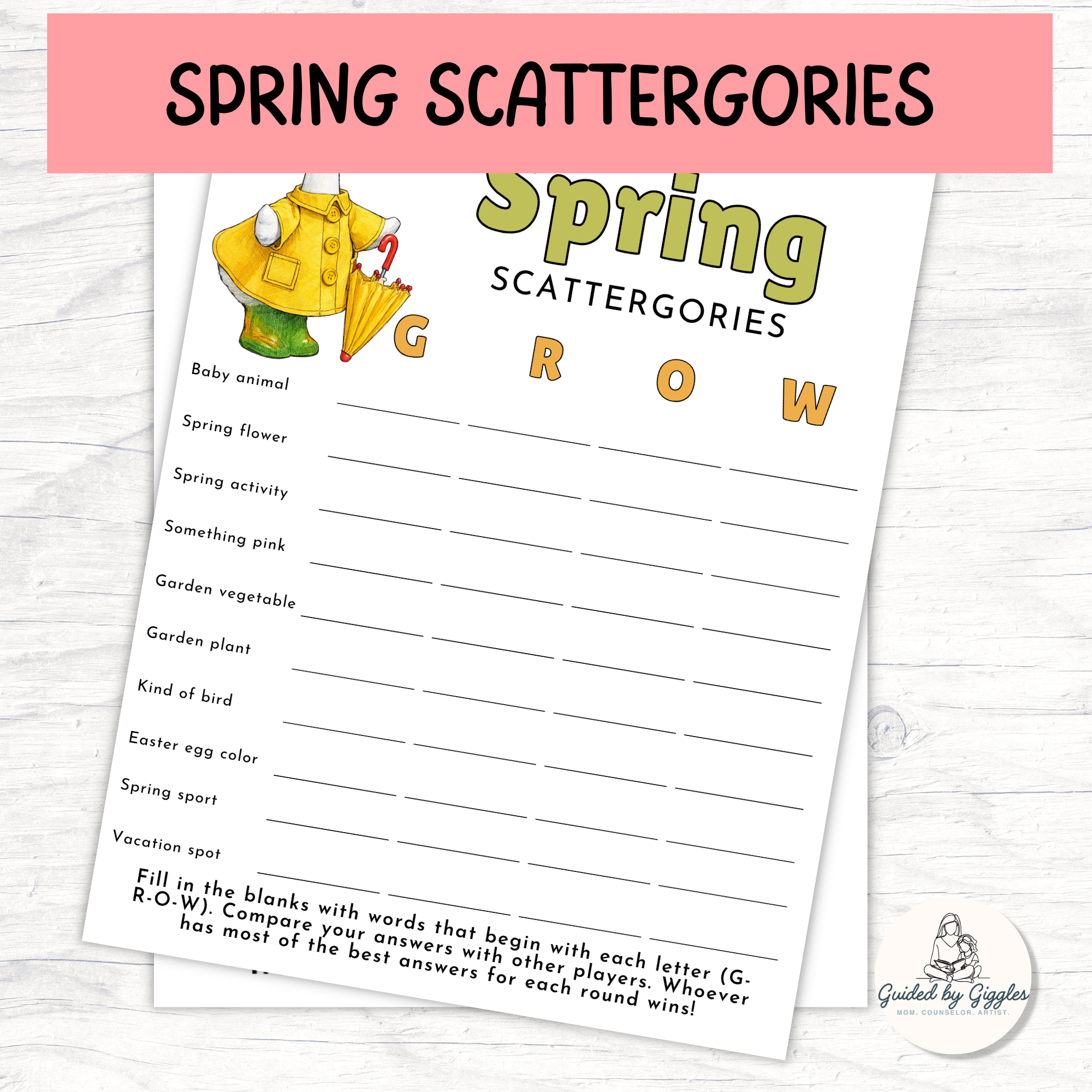 Spring Scattergories
