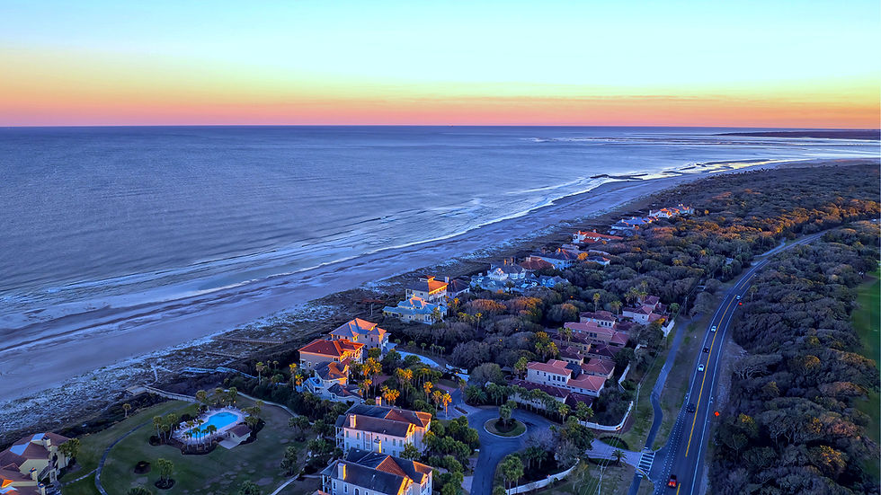 The Amelia Island coastline near Fernandina, part of Eletech's elevator service area extending from Brunswick down through Daytona Beach.