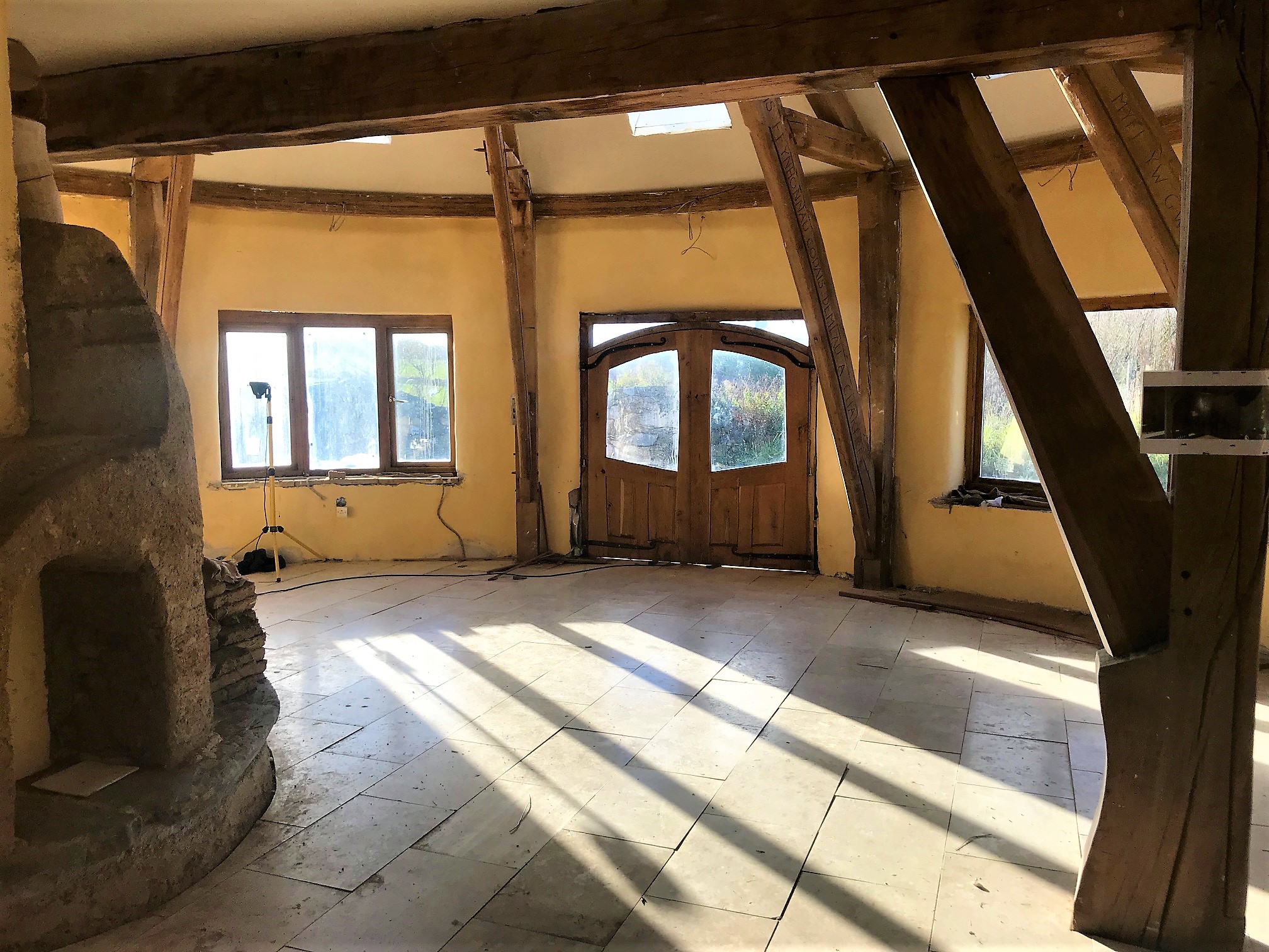 Oak framed building interior