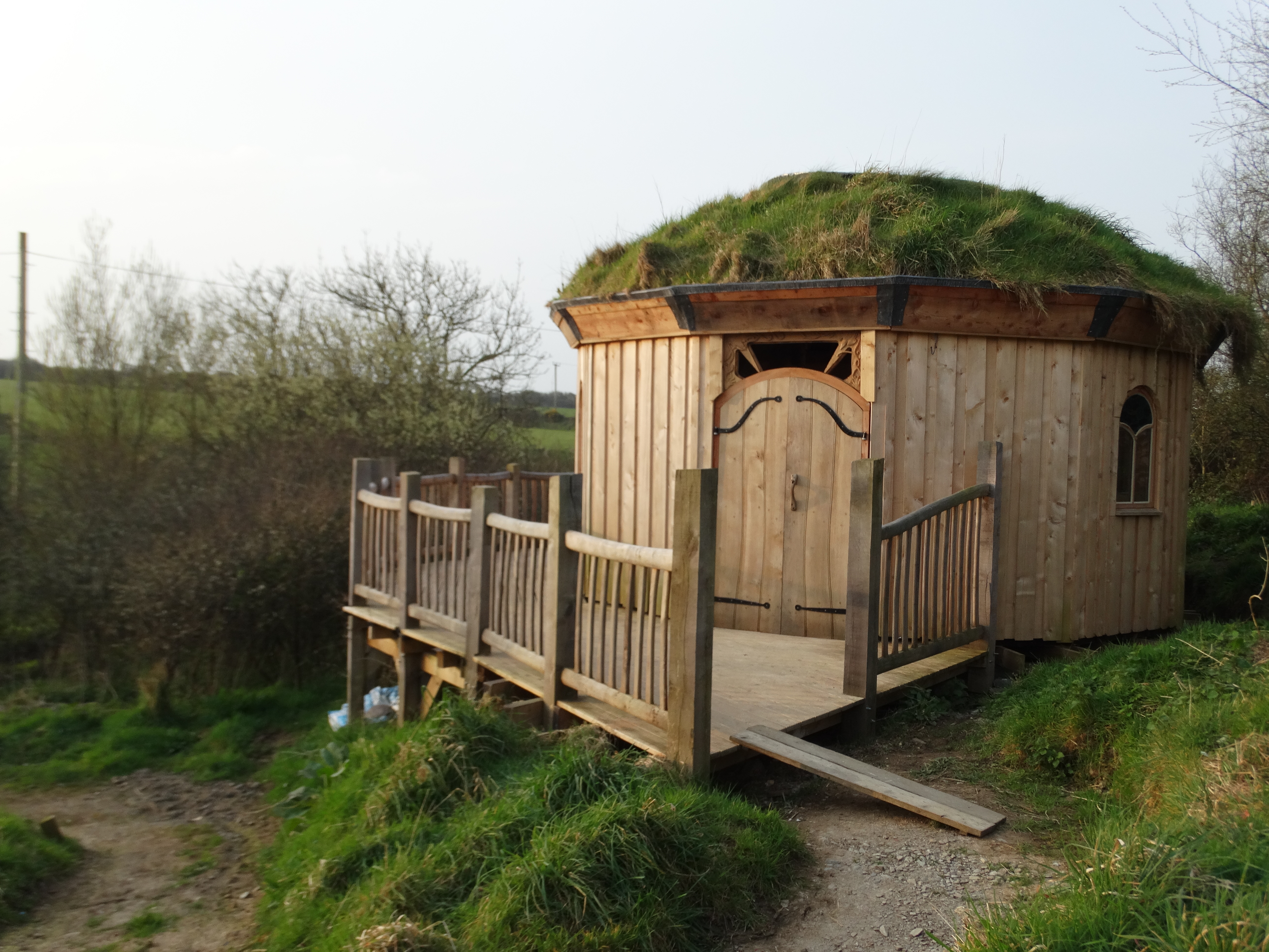 Oak framed cabin building