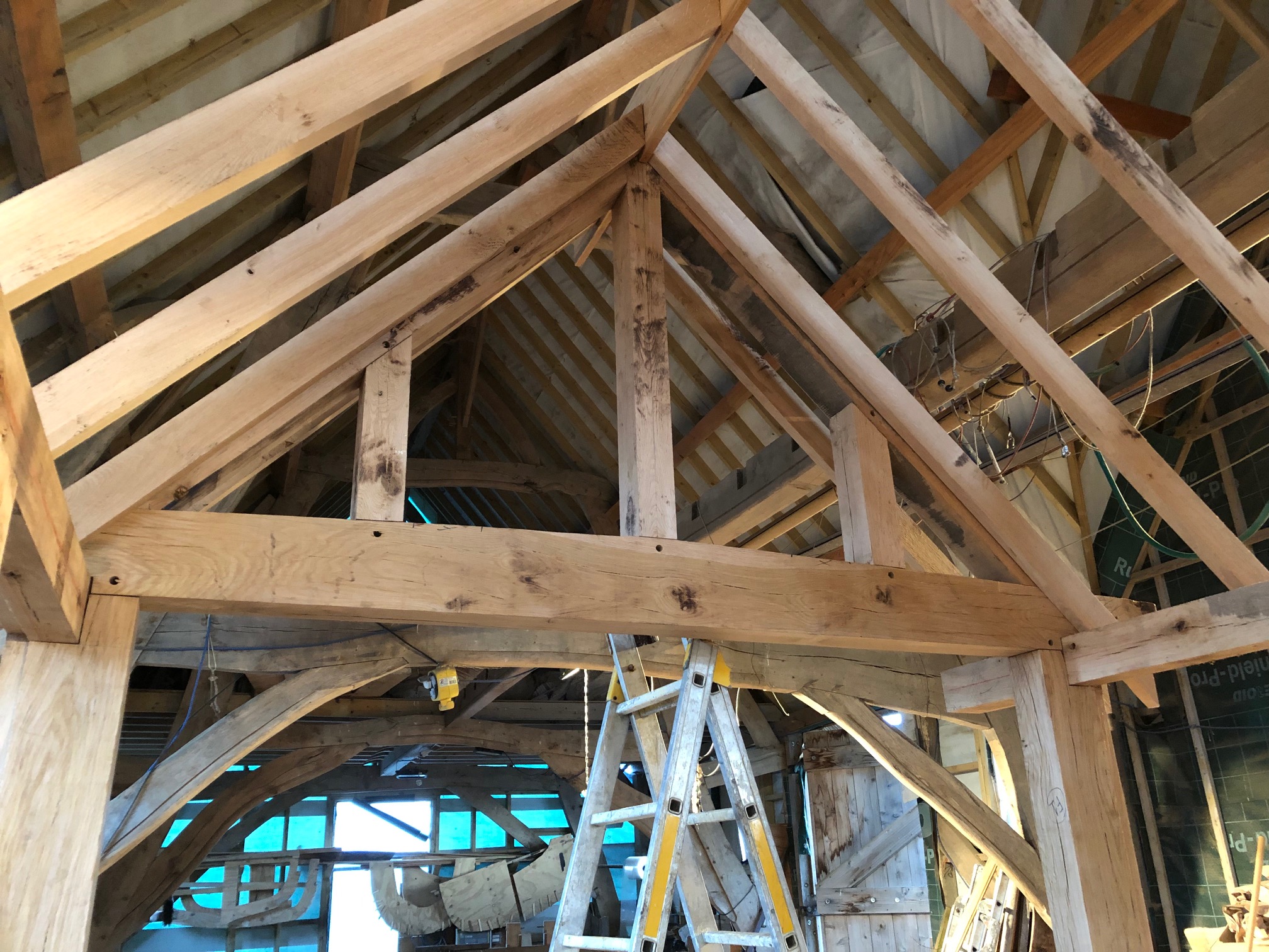 Trial fitting an oak framed porch