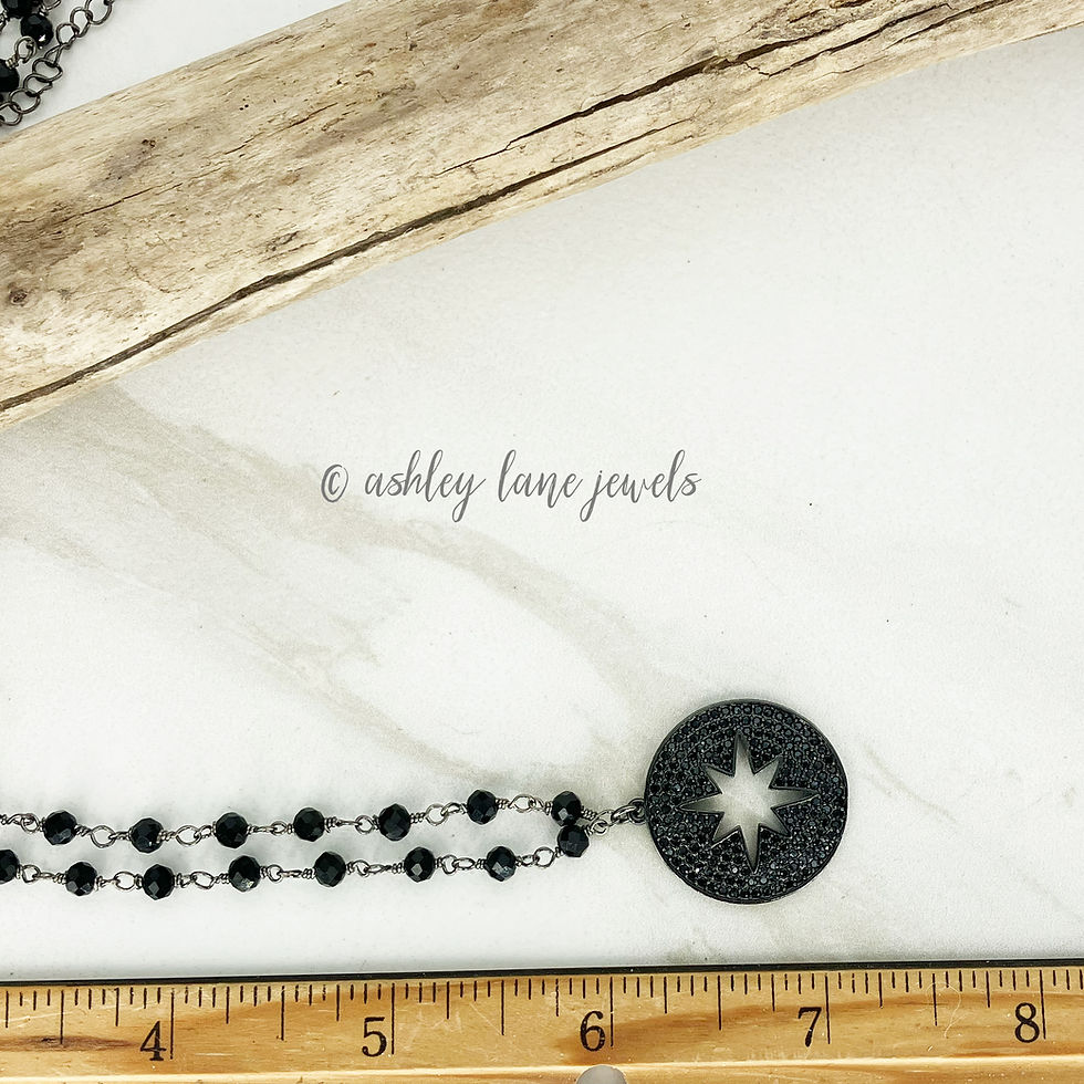 Thumbnail: MEGA STAR  All Black North Star Necklace