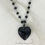 Thumbnail: BLACK GLASS HEART Necklace - Single or Double