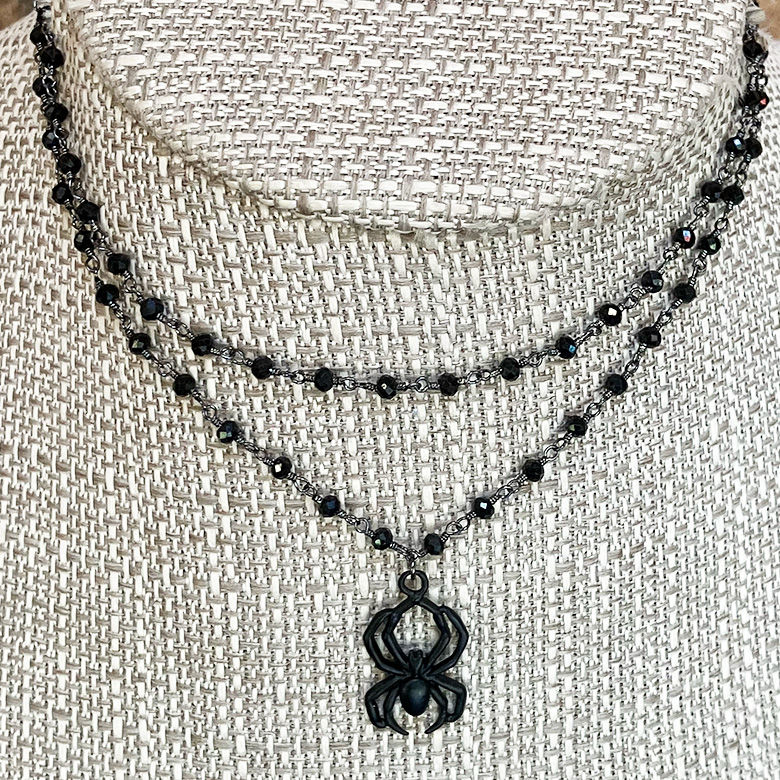 Thumbnail: BLACK WIDOW All Black Necklace