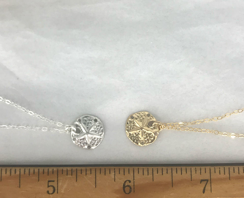 Thumbnail: SAND DOLLAR Necklaces  Gold Filled or Sterling Silver