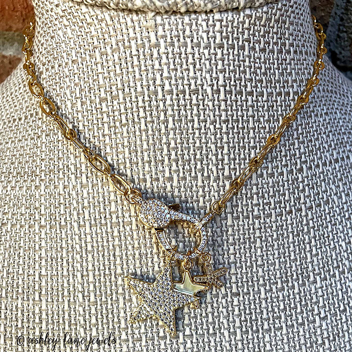 Thumbnail: STAR SHOWERS Front Lobster Clasp Necklace