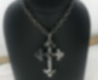 Gunmetal Hammered Cross Necklace