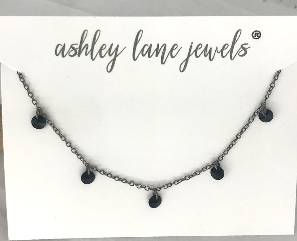 Thumbnail: BLACK CRYSTAL DANGLE All Black Choker