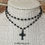 Thumbnail: COUTURE Gunmetal Black Choker with Cross