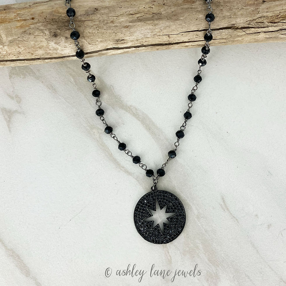 Thumbnail: MEGA STAR  All Black North Star Necklace