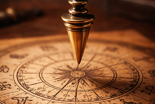 pendule au dessus d une carte