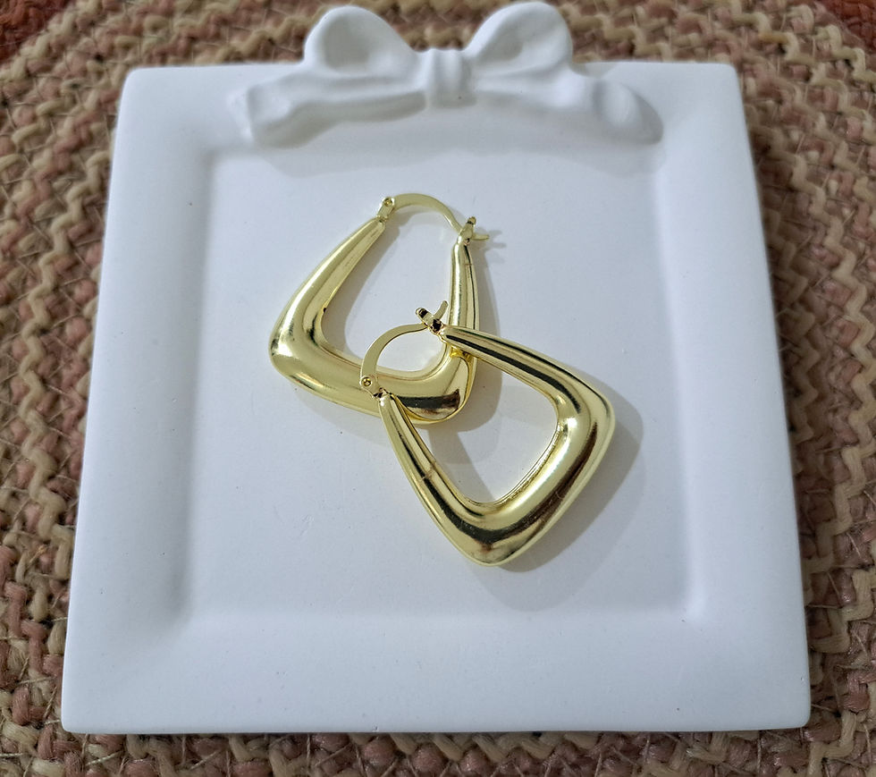 Thumbnail: Geometric Gold Hoop Earrings
