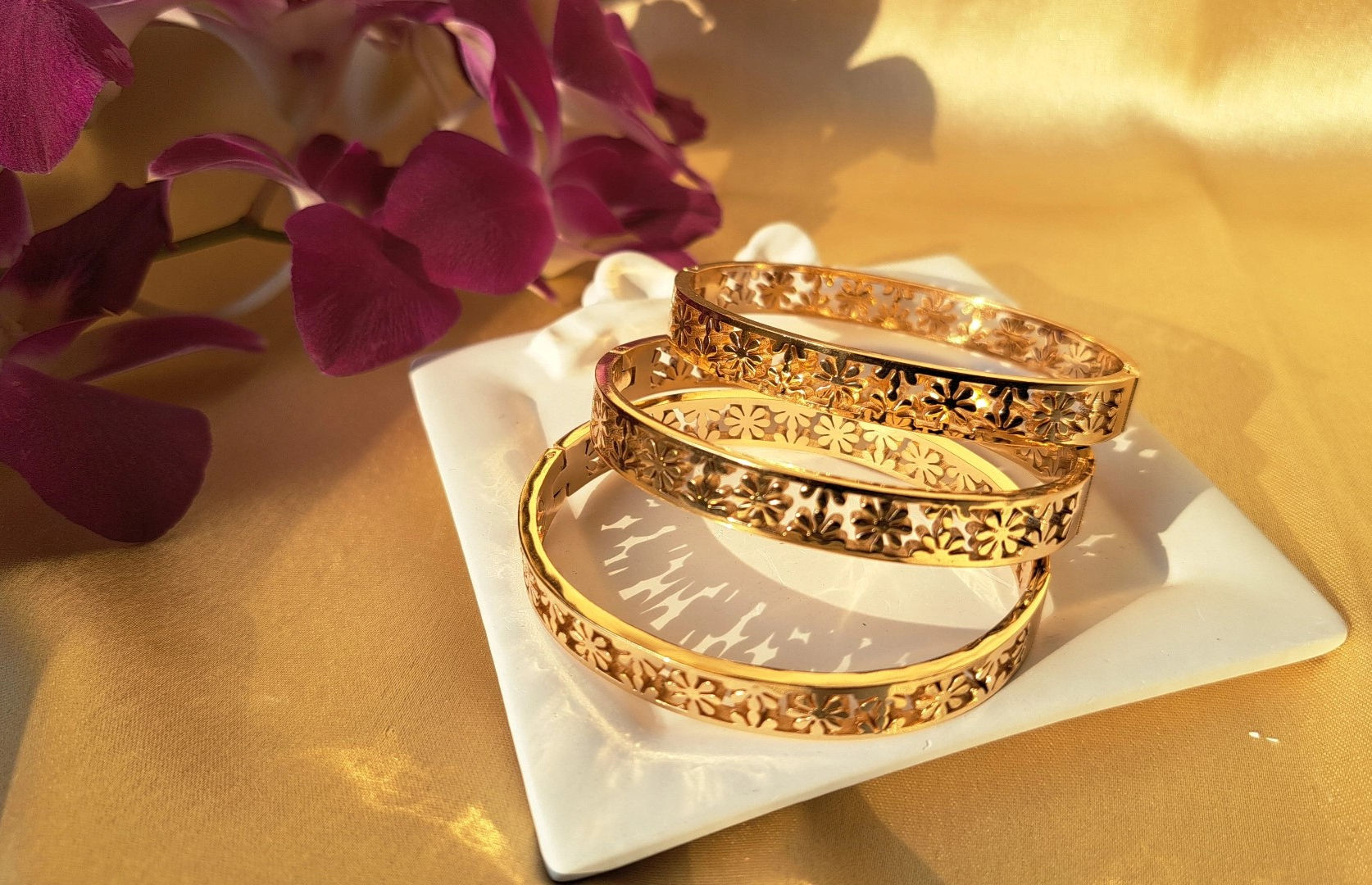 Eternal Bloom Floral Cut-Out Bangle.