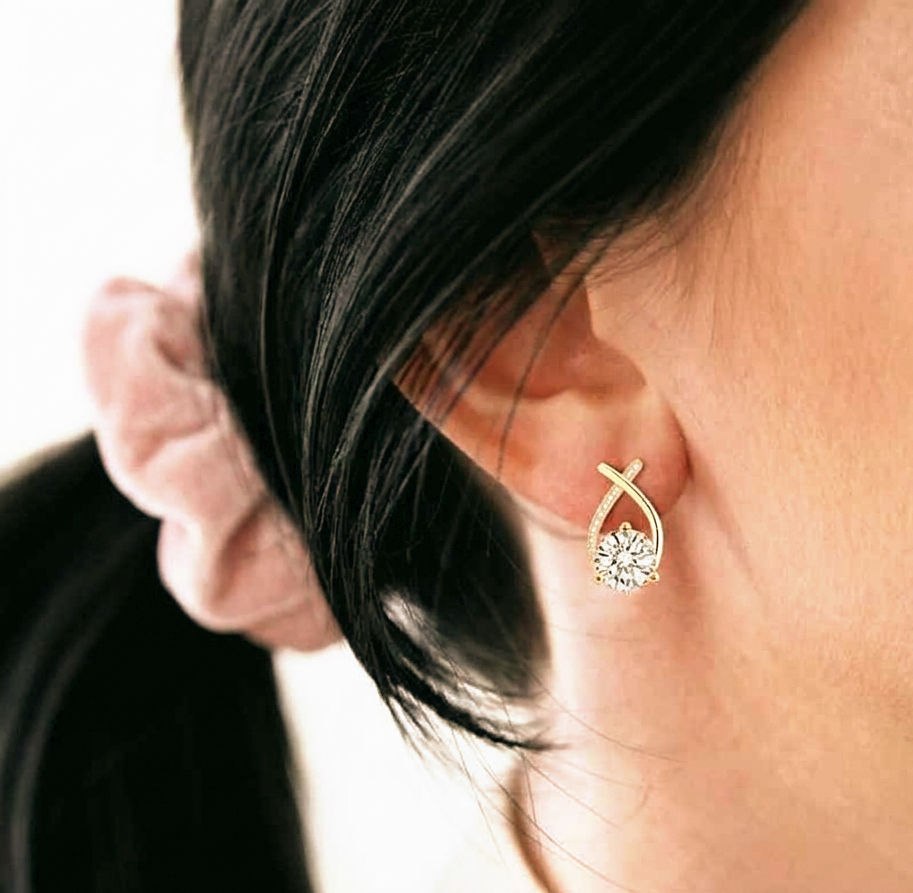 Gold-Plated Infinity Swirl Studs