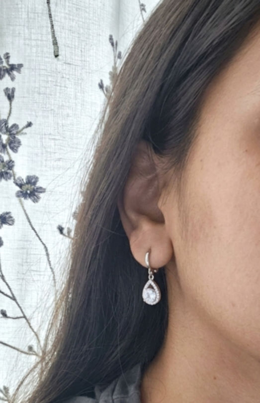 Teardrop Silver Drop Earrings