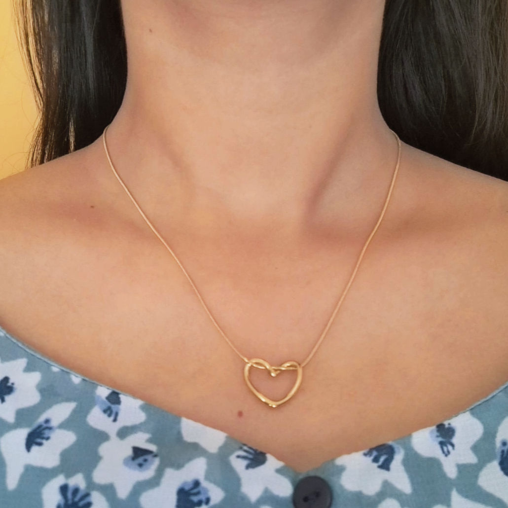 Twisted Open-Heart Pendant Necklace