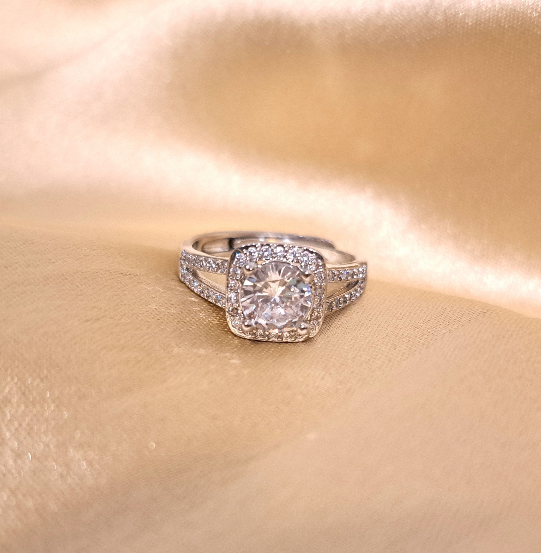 Cushion-Cut Halo Ring