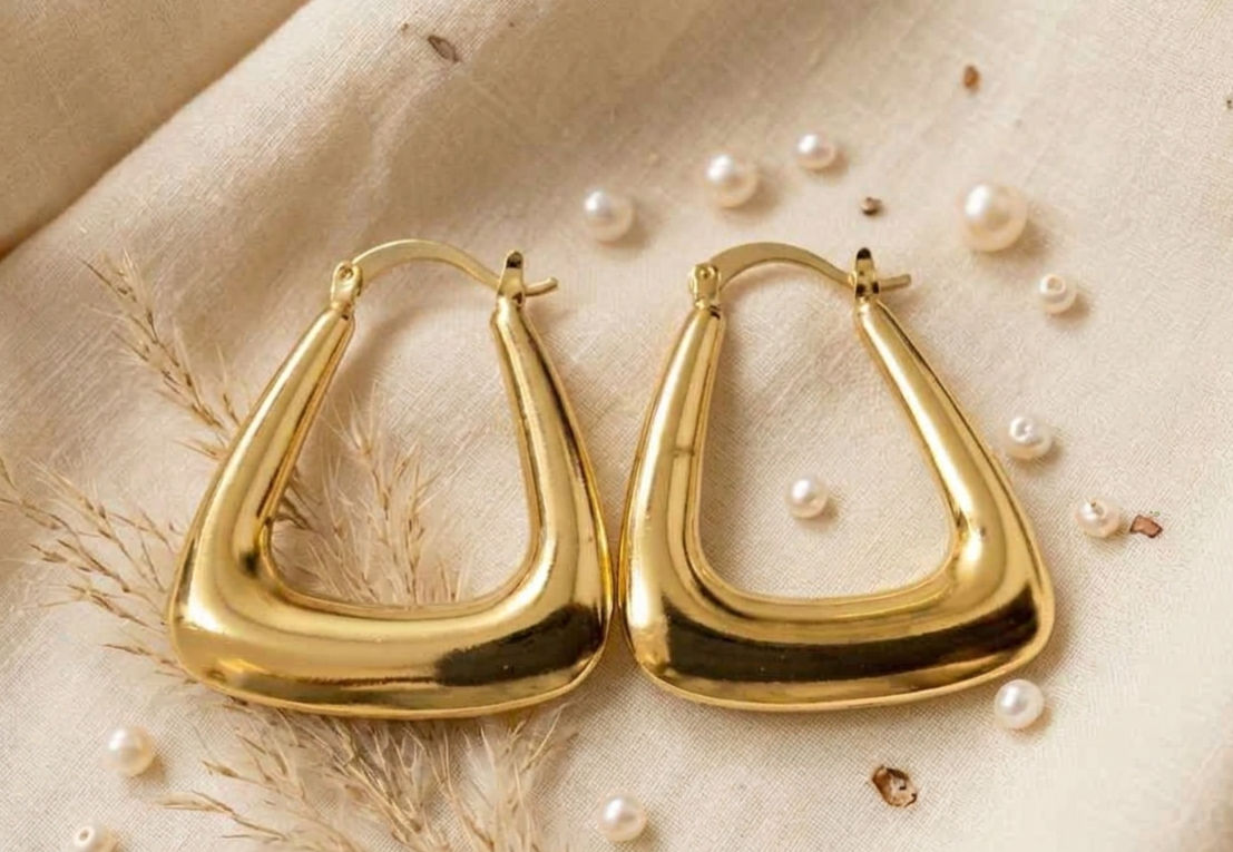 Geometric Gold Hoop Earrings