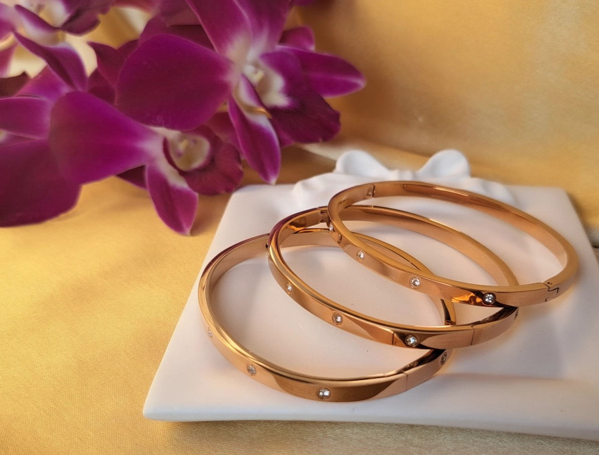 Rosegold Diamond Studded Kada