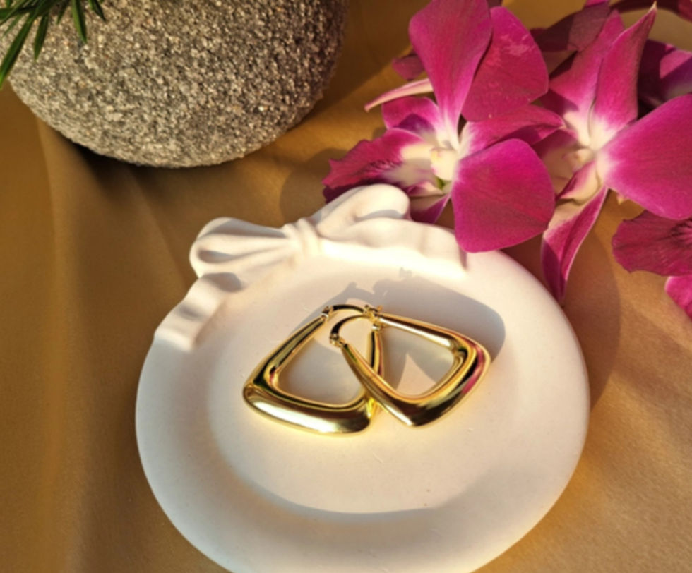 Thumbnail: Geometric Gold Hoop Earrings