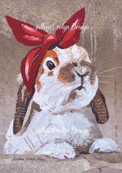 PRINT Rabbit with bow